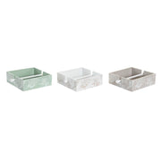 Serviettenring DKD Home Decor Metall Holz MDF (18 x 18 x 6 cm) (3 Stück)