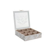 Teebox DKD Home Decor Kristall Metall MDF (24,5 x 24,5 x 6 cm) (3 Stück)