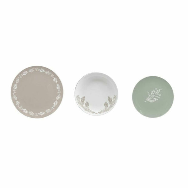 Geschirr-Set DKD Home Decor Porzellan 18 Stücke (27 x 27 x 3 cm)