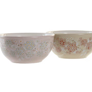 Schale DKD Home Decor Ivy & Daisy Dolomite 2 Stück (14 x 14 x 7 cm)