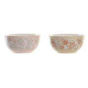 Schale DKD Home Decor Ivy & Daisy Dolomite 2 Stück (14 x 14 x 7 cm)