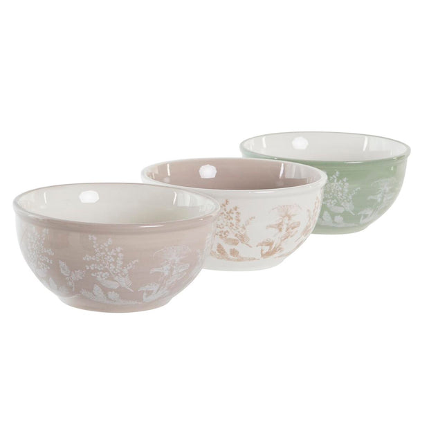 Schale DKD Home Decor Atlantic Forest Dolomite 3 Stück (14 x 14 x 7 cm)