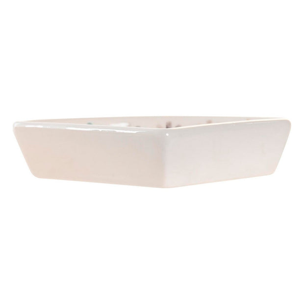 Tablett für Snacks DKD Home Decor Bunt Bambus Steingut 5 Stücke (21,5 x 21,5 x 1 cm)