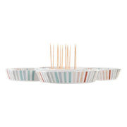 Tablett für Snacks DKD Home Decor Bunt Bambus Steingut (22 x 22 x 3 cm)
