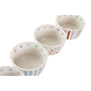 Tablett für Snacks DKD Home Decor Bunt Bambus Steingut 5 Stücke (19,7 x 19,7 x 1 cm)