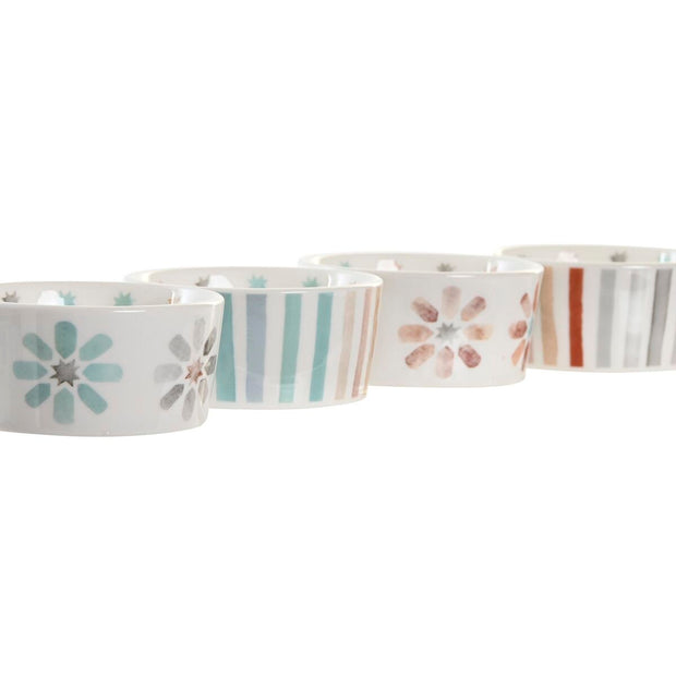 Tablett für Snacks DKD Home Decor Bunt Bambus Steingut 5 Stücke (19,7 x 19,7 x 1 cm)