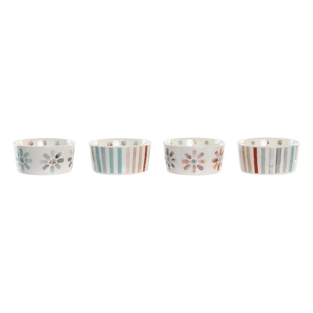 Tablett für Snacks DKD Home Decor Bunt Bambus Steingut 5 Stücke (19,7 x 19,7 x 1 cm)