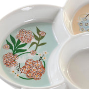 Tablett für Snacks DKD Home Decor grün Bambus Steingut (22 x 22 x 3 cm)