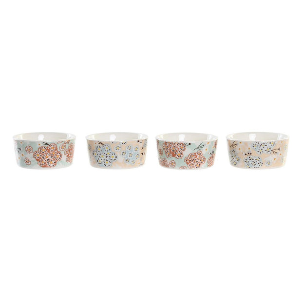 Tablett für Snacks DKD Home Decor grün Bambus Steingut 5 Stücke (19,7 x 19,7 x 1 cm)
