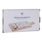 Tablett für Snacks DKD Home Decor Bambus Steingut 3 Stücke (21,5 x 11,8 x 1,5 cm)