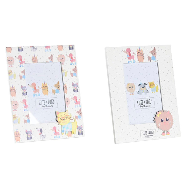 Photo frame DKD Home Decor Pets Crystal Wood (17 x 1,5 x 22 cm) (2 Units)