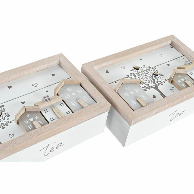 Teebox DKD Home Decor MDF (24 x 16 x 7,5 cm) (2 Stück)
