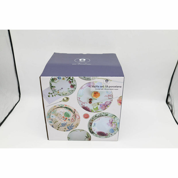 Geschirr-Set DKD Home Decor Porzellan 18 Stücke (27 x 27 x 3 cm)
