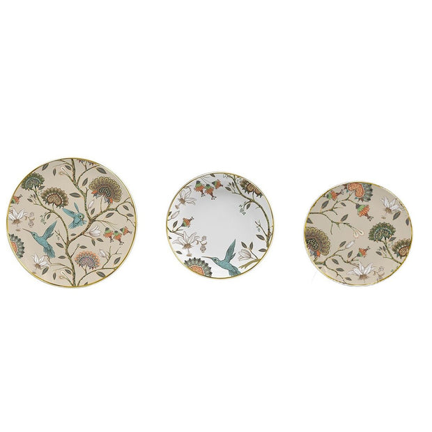 Geschirr-Set DKD Home Decor Porzellan 18 Stücke (27 x 27 x 3 cm)