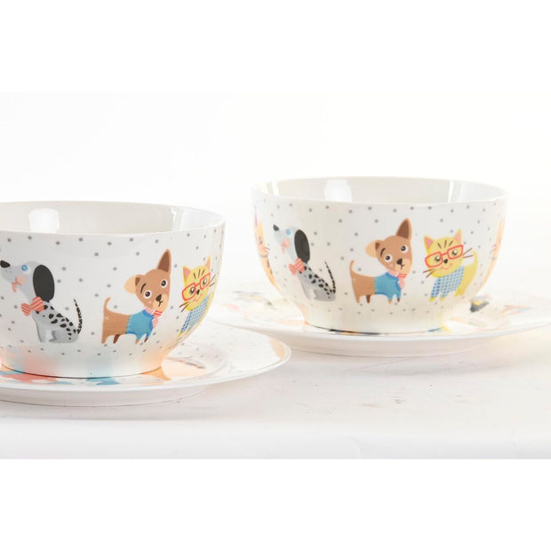 Children’s Dinner Set DKD Home Decor Porcelain (2 Units)