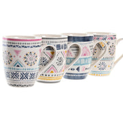 Henkelbecher DKD Home Decor Porzellan Bunt Boho (340 ml) (4 Stück)