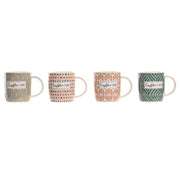 Henkelbecher DKD Home Decor Kaffee Bunt Porzellan (365 ml) (4 Stück)