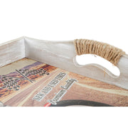 Tablettset DKD Home Decor Bunt Holz MDF (2 Stücke) (40 x 30 x 6 cm) (2 Stück)