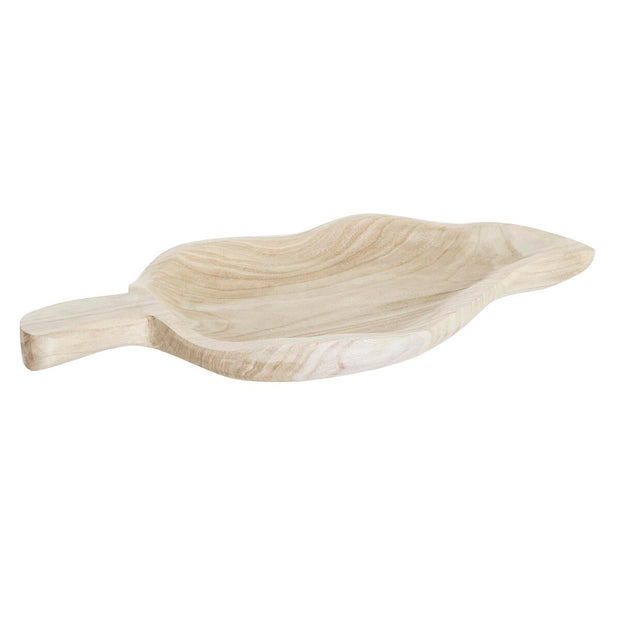 Tablett für Snacks DKD Home Decor Hellbraun Tropical Pflanzenblatt (56 x 28 x 5 cm)