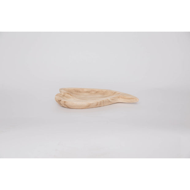 Tablett für Snacks DKD Home Decor Herz Hellbraun Tropical (35 x 24 x 4 cm)