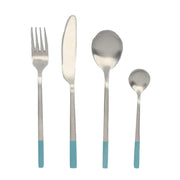 Besteck DKD Home Decor Blau Silberfarben Edelstahl (3,9 x 2,5 x 19,7 cm) (2 x 0,3 x 21 cm)