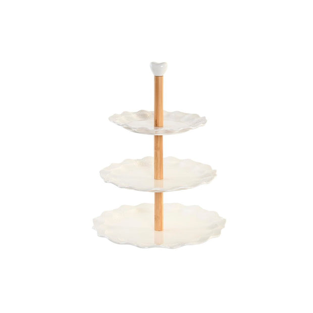 Obstschale DKD Home Decor Porzellan Bambus (27 x 27 x 34 cm)