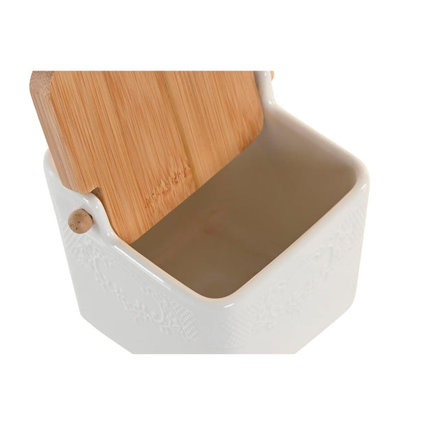Zuckerdose DKD Home Decor Porzellan Bambus (12 x 12 x 11,5 cm)