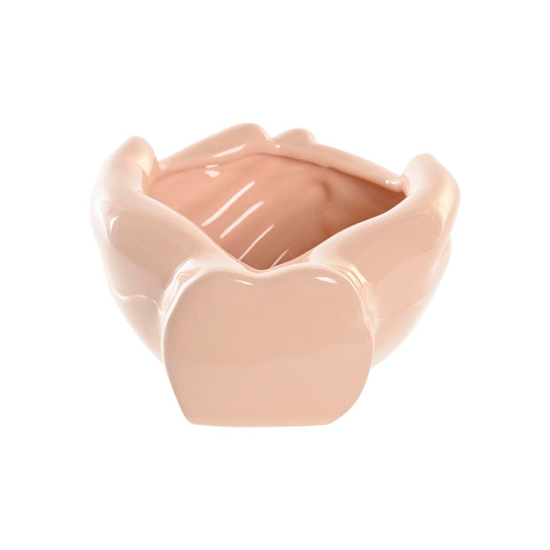 Tablett für Snacks DKD Home Decor Braun Terrakotta Weiß Dolomite Urban (17 x 16 x 10 cm) (3 Stück)