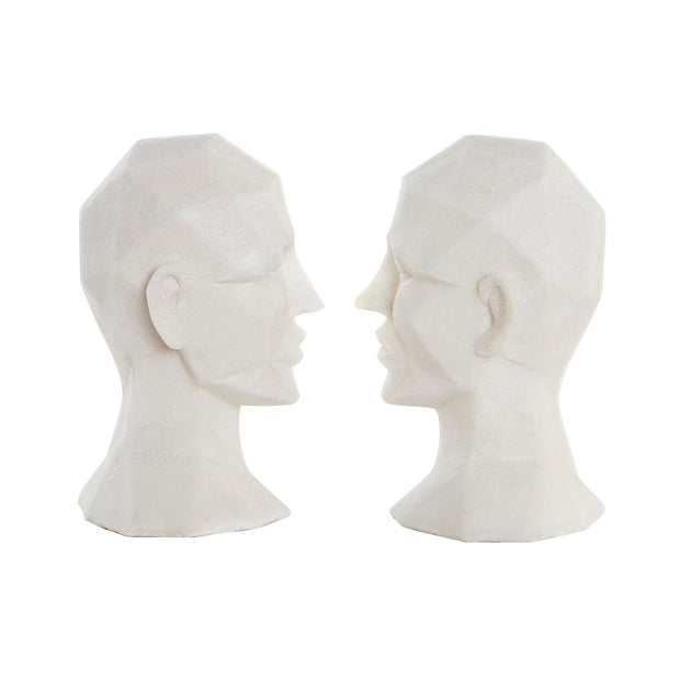 Bookend DKD Home Decor 2 Pieces Face Resin Modern (22 x 17 x 24 cm)