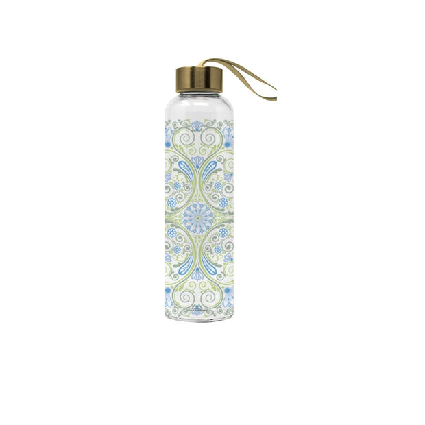 Flasche DKD Home Decor Blau Edelstahl grün Borosilikatglas (6,5 x 6,5 x 23 cm) (550 ml) (3 Stück)