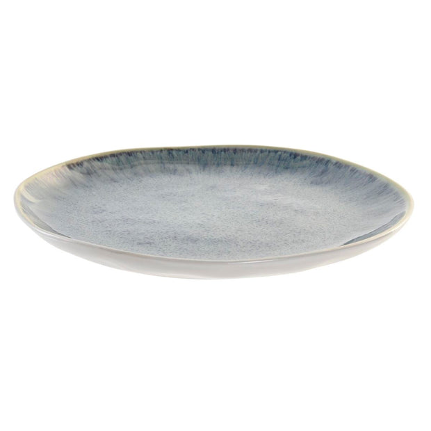 Flad plade DKD Home Decor Blau Weiß Steingut (20 x 20 x 2 cm)