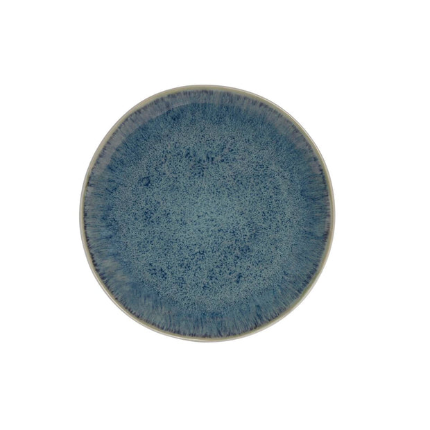 Flad plade DKD Home Decor Blau Weiß Steingut (20 x 20 x 2 cm)