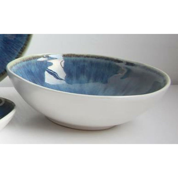 Suppenteller DKD Home Decor Blau Weiß Steingut (17,5 x 17,5 x 5,7 cm)