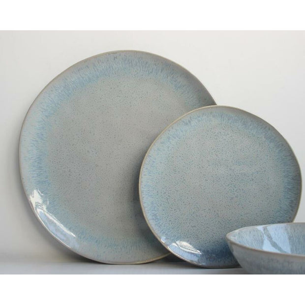 Flad plade DKD Home Decor Himmelsblau Steingut (20 x 20 x 2 cm)