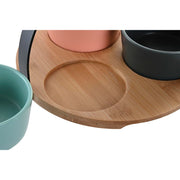 Satz für Appetithäppchen DKD Home Decor Porzellan Bunt Bambus (20 x 20 x 14 cm) (4 Stücke)