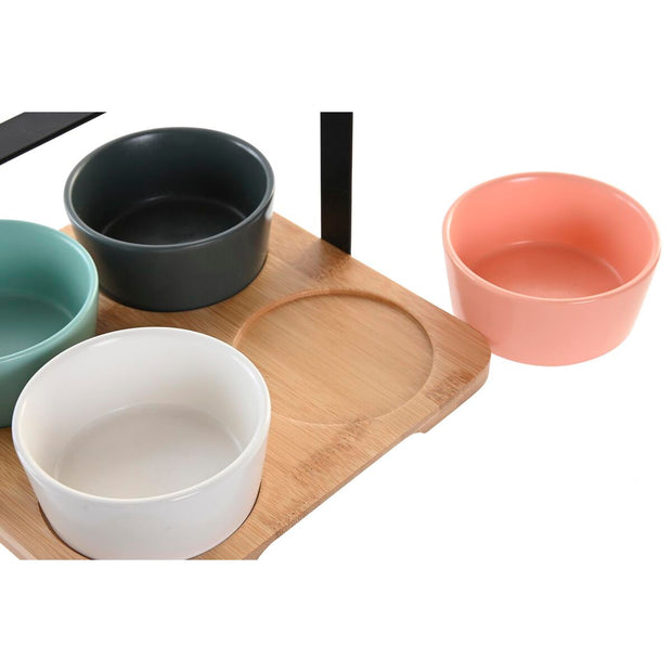 Satz für Appetithäppchen DKD Home Decor Porzellan Bunt Bambus (20 x 20 x 14 cm) (5 Stücke)