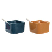 Satz für Appetithäppchen DKD Home Decor Porzellan Bunt Bambus 6 Stücke (31 x 21 x 6 cm)