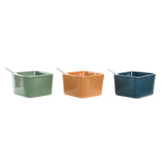 Satz für Appetithäppchen DKD Home Decor Porzellan Bunt Bambus 8 Stücke (30 x 30 x 6 cm)