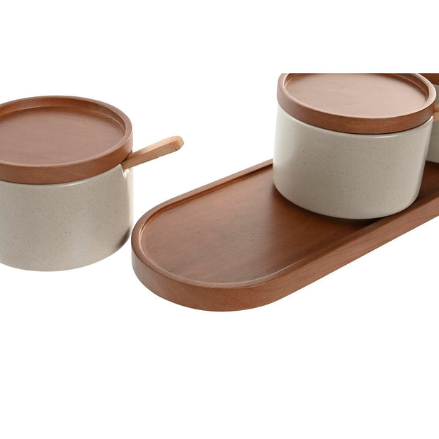 Zuckerdose DKD Home Decor Kautschukholz 7 Stücke (29 x 10 x 7 cm)
