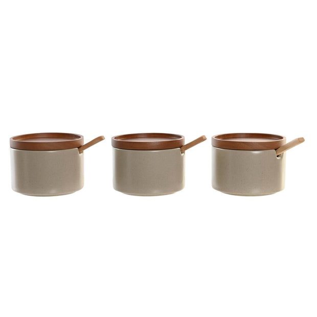 Zuckerdose DKD Home Decor Kautschukholz 7 Stücke (29 x 10 x 7 cm)