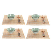 Sushi-Set DKD Home Decor Bambus Steingut Orientalisch (16 Stücke)