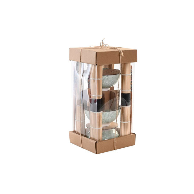 Sushi-Set DKD Home Decor Bambus Steingut Orientalisch (16 Stücke)