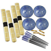 Sushi-Set DKD Home Decor Schwarz Blau Bambus Steingut Orientalisch (16 Stücke)