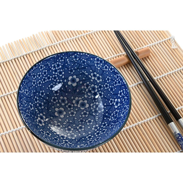Sushi-Set DKD Home Decor Schwarz Blau Bambus Steingut Orientalisch (16 Stücke)