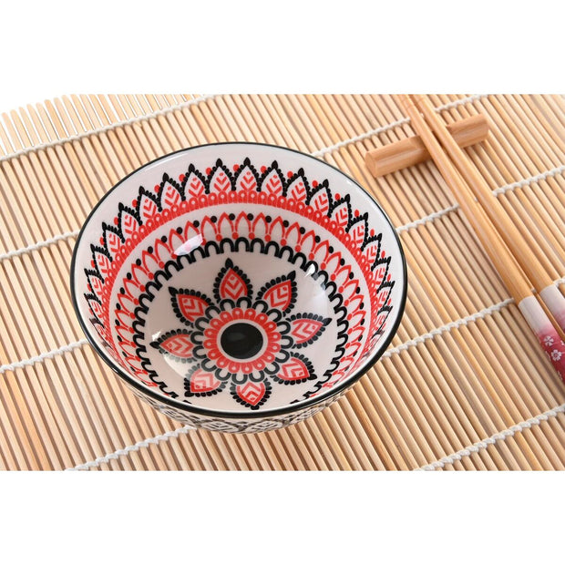 Sushi-Set DKD Home Decor Bunt Bambus Mandala Steingut Orientalisch (16 Stücke)