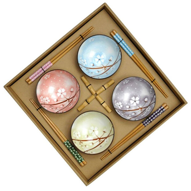 Sushi-Set DKD Home Decor Baum Bunt Bambus Steingut Orientalisch (12 Stücke)