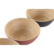 Schale DKD Home Decor 3 Stück Bambus (18 x 18 x 8 cm)