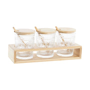 Zuckerdose DKD Home Decor Kristall Bambus Borosilikatglas (28 x 10 x 13,5 cm) (300 ml)
