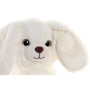 Fluffy toy DKD Home Decor Beige Rabbit White Children's (20 x 15 x 28 cm) (2 Units)