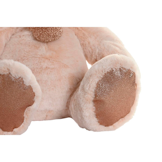 Fluffy toy DKD Home Decor Beige White Children's Bear (25 x 26 x 30 cm) (2 Units)